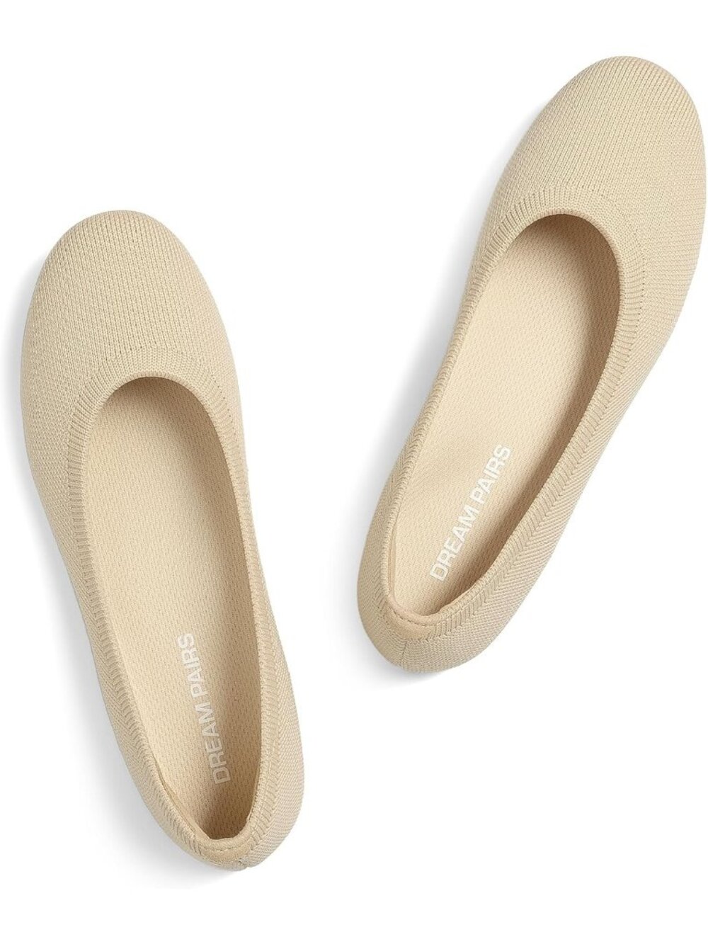 Dream Pairs Women's All Nude Round Toe Slip On Dress Knit Ballet Comfort Flats